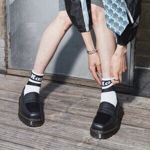 Dr Martens NWB Penton Bex Square Toe Hair-On & Leather Loafers Chunky Women's 7